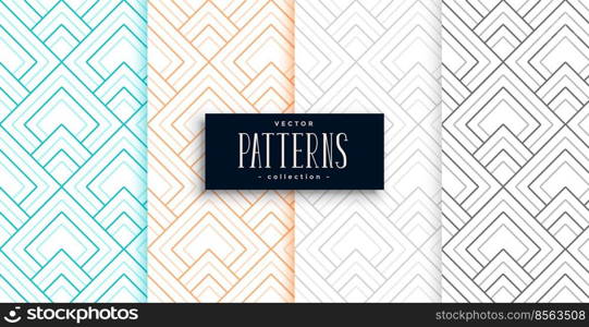 abstract geometric patterns set in four colors