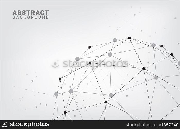 Abstract geometric polygonal technology background. Global digital internet connections with dots and lines. Scientific vector illustrations.