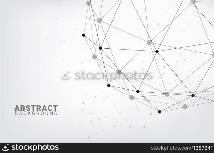 Abstract geometric polygonal technology background. Global digital internet connections with dots and lines. Scientific vector illustrations.