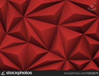Abstract geometric red background. Folded paper in shape triangle.