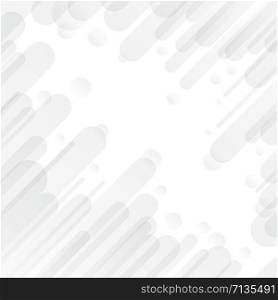 Abstract geometric rounded gray diagonal dynamic overlapping on white background. Minimal motion design. Vector illustration