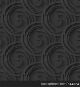 Abstract geometric seamless pattern with circles and shadow.Black 3d background or wallpaper.Vector illustration.