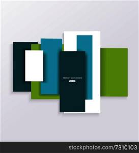 Abstract geometric shape from blue, green and white elements, vector background.