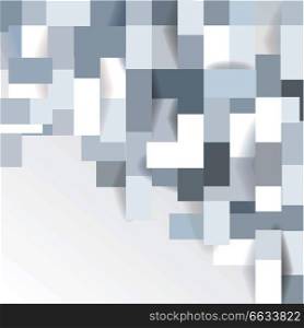 Abstract geometric shape from gray regtangles, vector background.