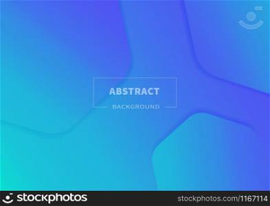 Abstract geometric shape on blue gradient background. Space for your text. Vector illustration