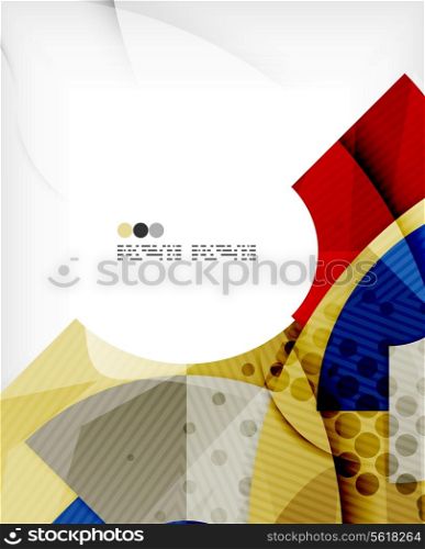 Abstract geometric shapes background - semicircle round glossy pieces in modern business composition