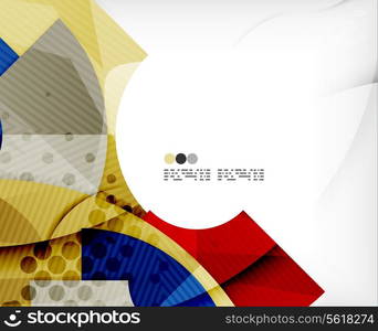 Abstract geometric shapes background - semicircle round glossy pieces in modern business composition