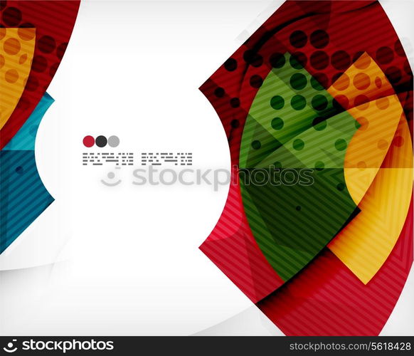 Abstract geometric shapes background - semicircle round glossy pieces in modern business composition