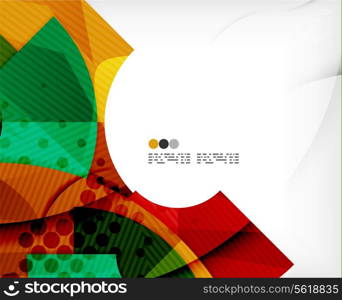 Abstract geometric shapes background - semicircle round glossy pieces in modern business composition