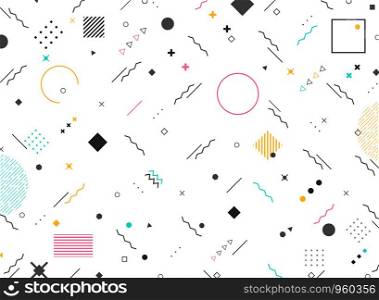 Abstract geometric shapes funky stile of colorful modern pattern background. You can use for modern design of new elements design, cover, ad, poster, print. illustration vector eps10