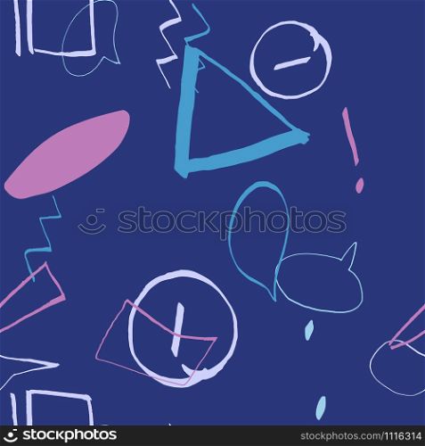 Abstract geometric shapes modern seamless pattern with hand drawn texture colorful background. Design for wrapping paper, wallpaper, fabric print, backdrop. Vector illustration.. Abstract geometric shapes modern seamless pattern with hand drawn texture colorful background.