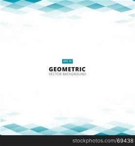 Abstract geometric square blue and white color pattern background perspective with copy space. Vector illustration