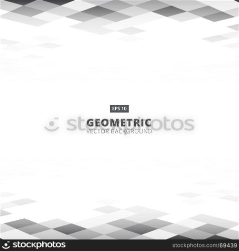 Abstract geometric square gray and white color pattern background perspective with copy space. Vector illustration