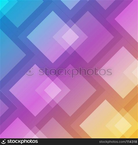 Abstract geometric square overlap on colorful background. Vector illustration.