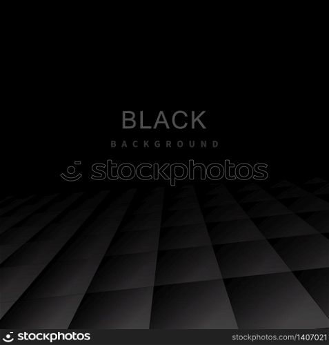 Abstract geometric square pattern background with black and grey shapes perspective can be used in cover design poster website flyer. Vector illustration