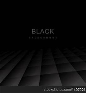 Abstract geometric square pattern background with black and grey shapes perspective can be used in cover design poster website flyer. Vector illustration