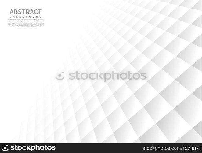 Abstract geometric square pattern background with white shapes perspective can be used in cover design poster website flyer. Vector illustration