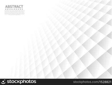 Abstract geometric square pattern background with white shapes perspective can be used in cover design poster website flyer. Vector illustration