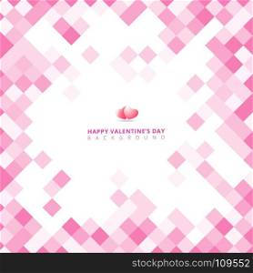 Abstract geometric square pink color pattern background with copy space for valentines day, wedding card. Vector illustration