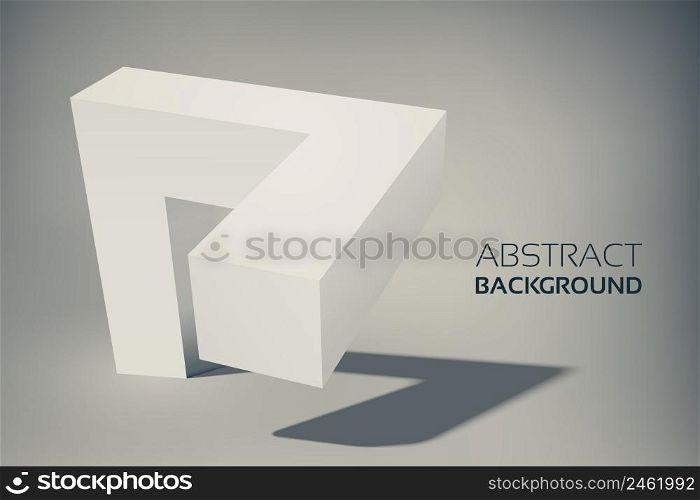 Abstract geometric template with 3d gray shape for web design on light background isolated vector illustration. Abstract Geometric Template