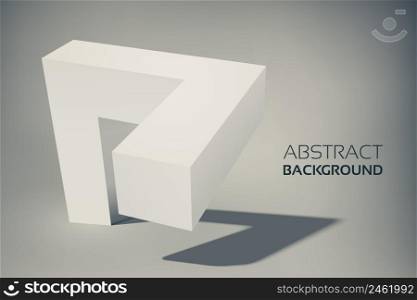 Abstract geometric template with 3d gray shape for web design on light background isolated vector illustration. Abstract Geometric Template