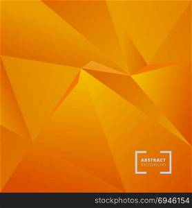 Abstract geometric triangle polygonal space low poly orange background. Vector illustration