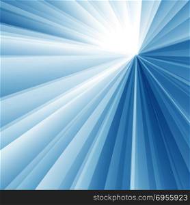 Abstract geometric triangle radial white and blue color background. Speed motion. Vector illustration