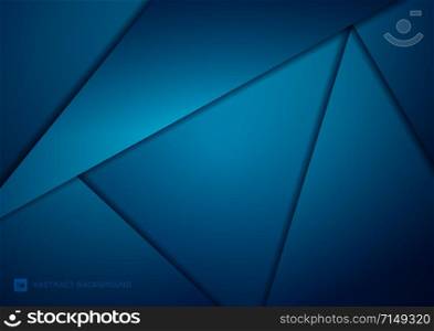 Abstract geometric triangles modern technology blue background. Vector illustration