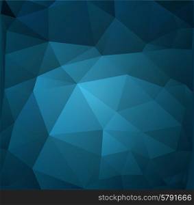 Abstract geometric vector background. Abstract colorful vector background with blue shiny triangles