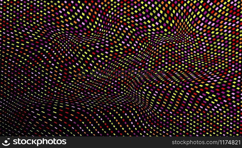 Abstract geometric vector background of diagonal wavy colored rectangles. Stock vector illustration, modern colors for cover design, textiles, theme design backgrounds and textures.