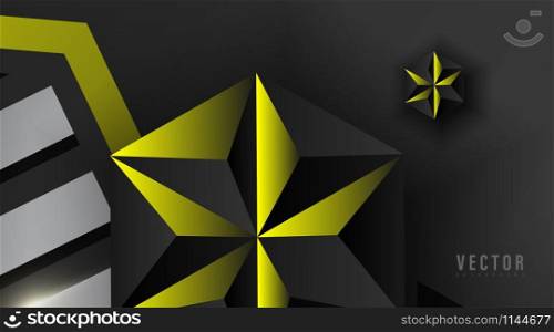 Abstract geometric vector background.shape hexagon, stripe, and triangle with color gradient ,yellow , white, gray, and black .