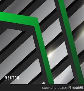 Abstract geometric vector background. shape stripe, and hexagon with color gradient , green ,white, gray, and black . Vector Illustration For Wallpaper, Banner, Background, Card, landing page , etc