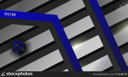 Abstract geometric vector background. shape stripe, and hexagon with color gradient ,blue ,white, gray, and black . Vector Illustration For Wallpaper, Banner, Background, Card, landing page , etc