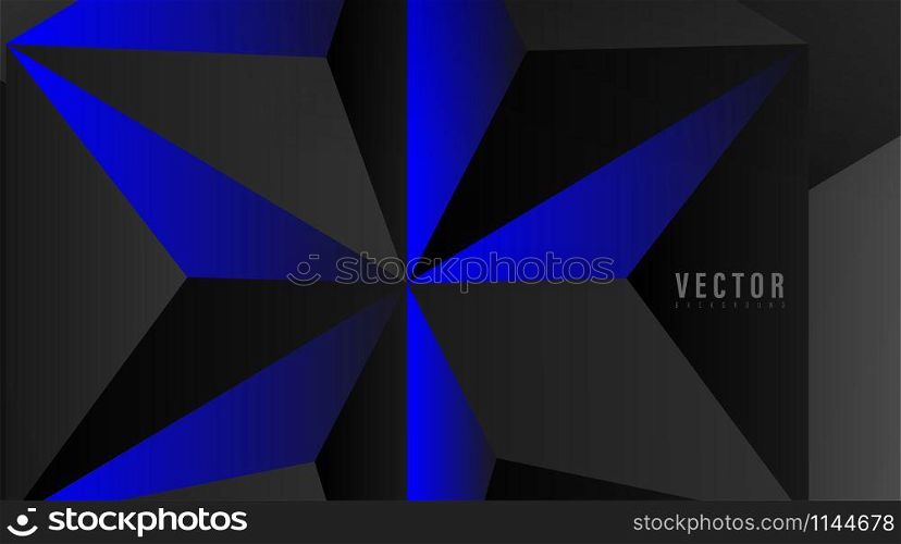 Abstract geometric vector background. shape stripe, and triangle with color gradient ,blue , gray, and black . Vector Illustration For Wallpaper, Banner, Background, Card, landing page , etc
