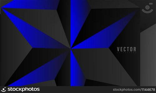 Abstract geometric vector background. shape stripe, and triangle with color gradient ,blue , gray, and black . Vector Illustration For Wallpaper, Banner, Background, Card, landing page , etc