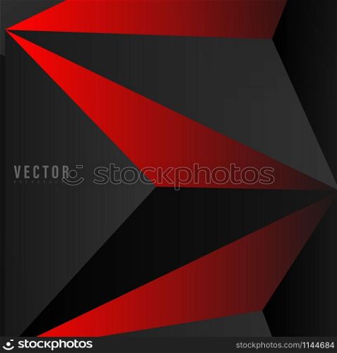 Abstract geometric vector background. shape triangle with color gradient , red , gray, and black . Vector Illustration For Wallpaper, Banner, Background, Card, landing page , etc