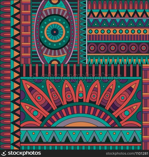 Abstract geometric vector tribal ethnic background pattern. Abstract vector tribal ethnic background