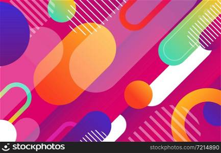 Abstract geometric vivid colourful gradient round lines pattern template. Overlapping with lines style shape artwork background. Illustration vector