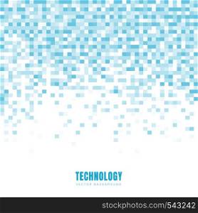 Abstract geometric white and blue squares pattern background and texture with copy space. Technology style. Mosaic grid. Vector illustration