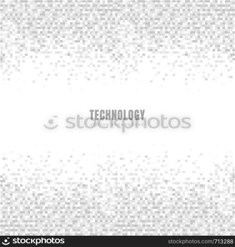 Abstract geometric white and gray squares pattern background and texture with space for text. Technology style. Mosaic grid. Vector illustration