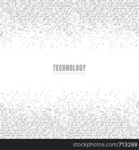 Abstract geometric white and gray squares pattern background and texture with space for text. Technology style. Mosaic grid. Vector illustration