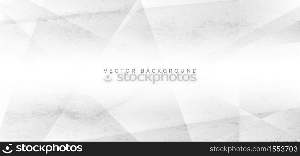 Abstract geometric white and gray with grunge texture background. Vector illustration