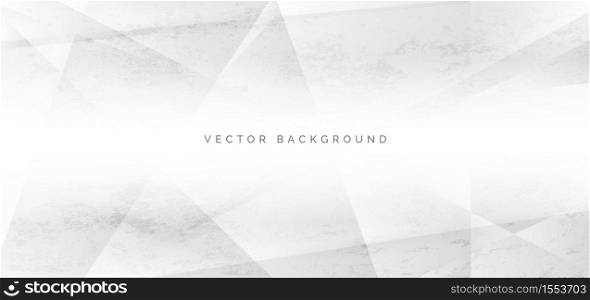 Abstract geometric white and gray with grunge texture background. Vector illustration