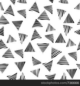 Abstract geometric white line in triangle