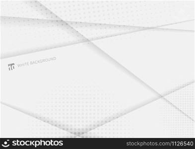 Abstract geometric with shadow white and gray background decorative halftone texture. Vector illustration