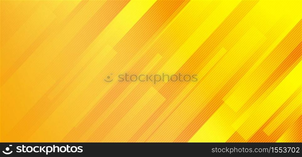 Abstract geometric yellow and orange diagonal lines background. You can use for template brochure design. poster, banner web, flyer, etc. Vector illustration