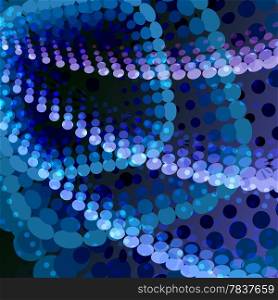 Abstract geometrical background with flying bubbles against dark background