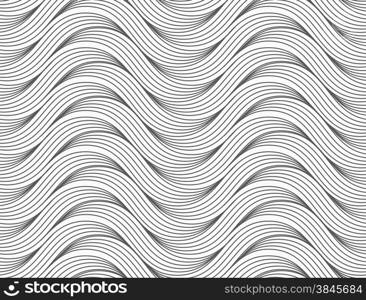 Abstract geometrical pattern. Modern monochrome background.Flat gray with slim hatched ripples.