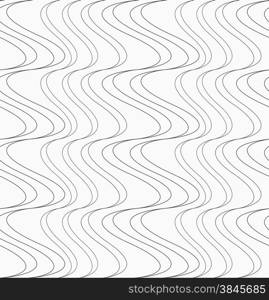 Abstract geometrical pattern. Modern monochrome background.Flat gray with slim uneven vertical waves.