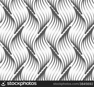 Abstract geometrical pattern. Modern monochrome background.Flat gray with wavy hatched leaves.